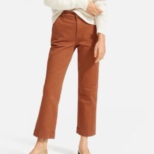 Everlane straight leg cropped hi rise cocoa jeans